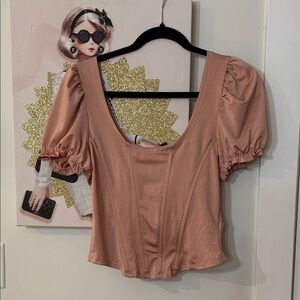 Elegant Puff Sleeve Corset Crop Top with build in wire